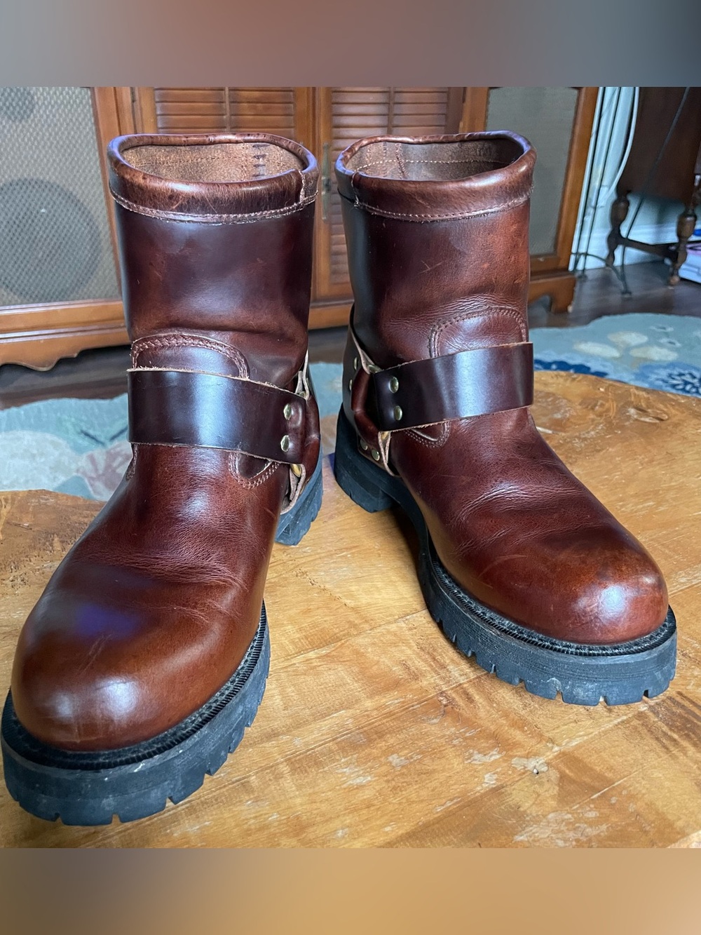 Durango Brown Leather Harness Engineer Boots